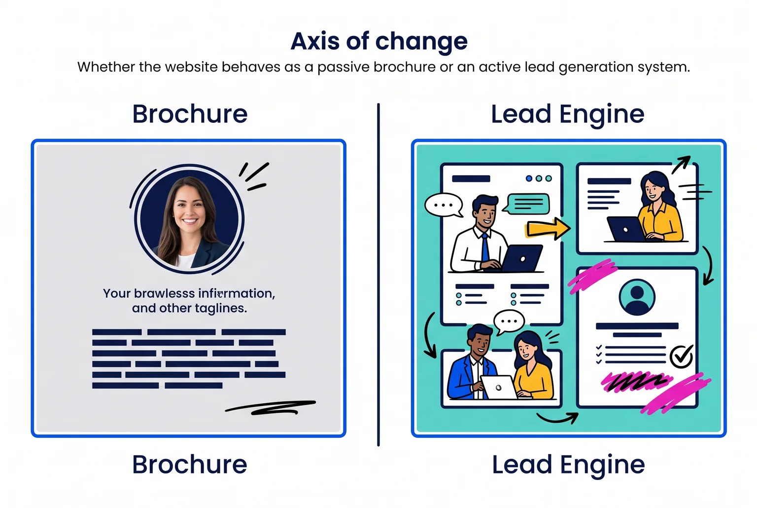 The same website can sit idle as a brochure or work continuously as a lead generation engine, the difference is entirely in the design. The same website can sit idle as a brochure or work continuously as a lead generation engine, the difference is entirely in the design.