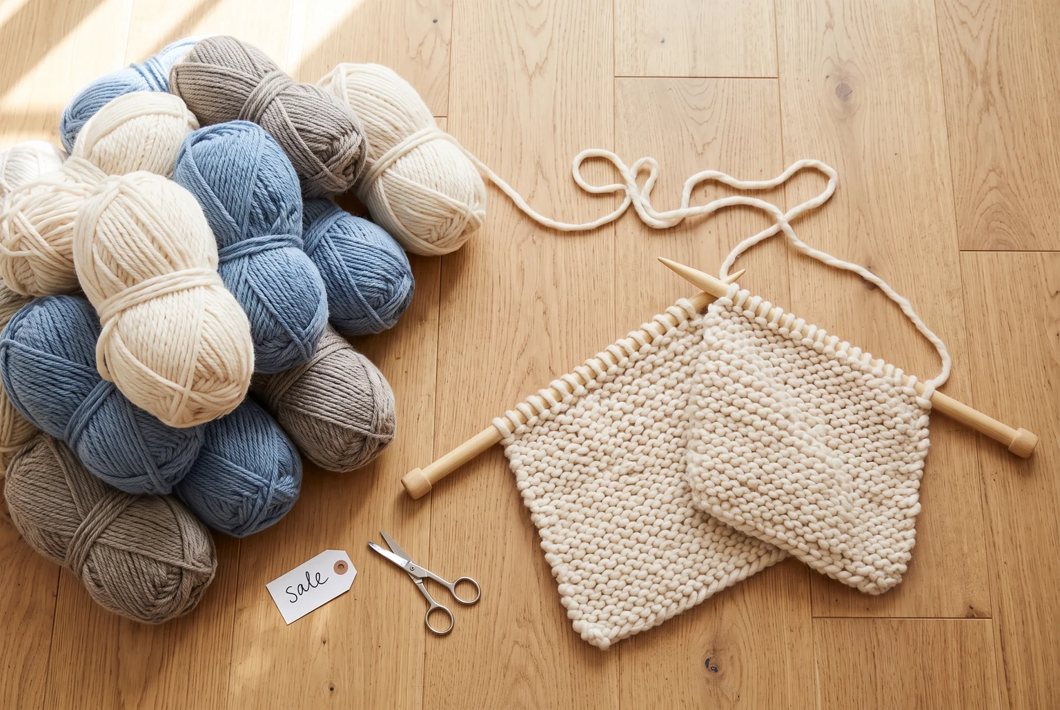 Bulky acrylic yarn stretches your budget further and grows into a blanket fast enough to keep you motivated.