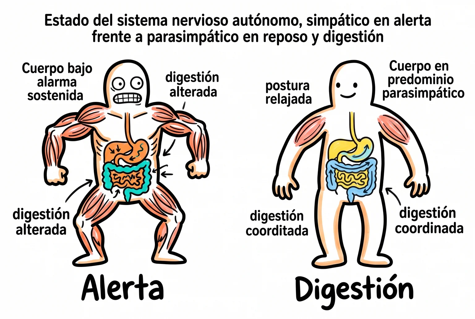 Cuando la alarma permanece encendida, el cuerpo prioriza sobrevivir y la digestión pierde su ritmo.