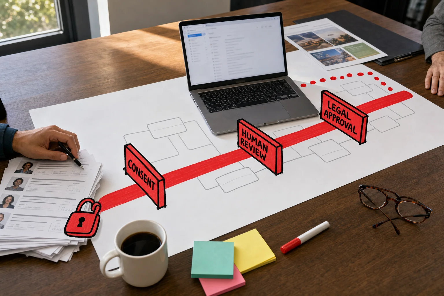 Customer-facing AI gets safer when consent, human review, and legal approval are built into the workflow before scale. Customer-facing AI gets safer when consent, human review, and legal approval are built into the workflow before scale.