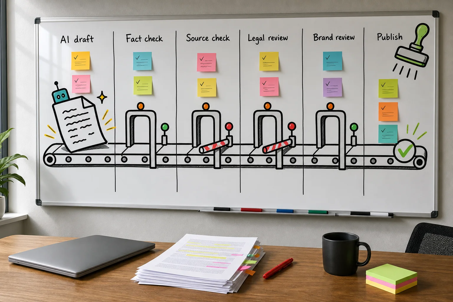 AI can speed up drafting, but the publishing decision still belongs to the review process. AI can speed up drafting, but the publishing decision still belongs to the review process.