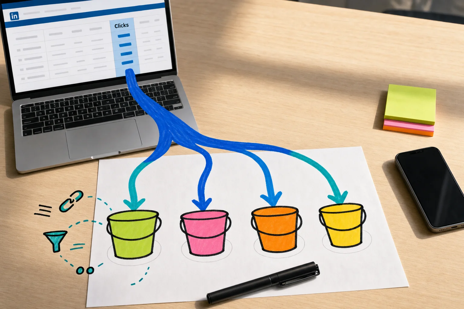 A LinkedIn click can land in several reporting buckets, so define the destination before judging the landing page. A LinkedIn click can land in several reporting buckets, so define the destination before judging the landing page.
