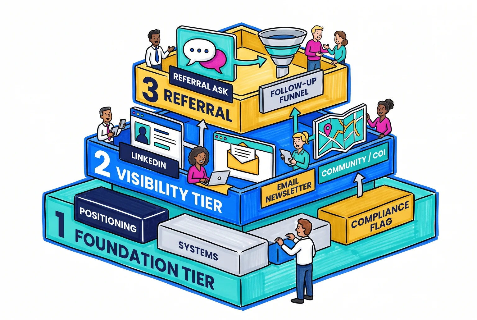 A 90-day marketing plan only works if each phase is built on the one before it, not run all at once.