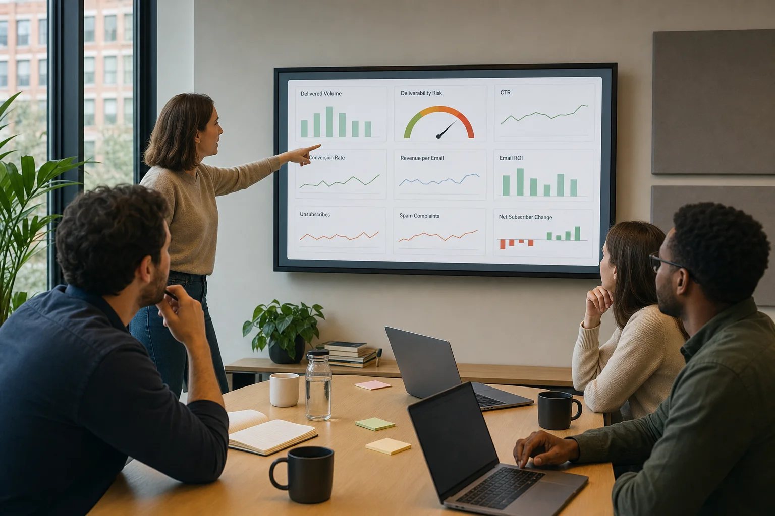 An executive-ready email dashboard should make growth visible without letting deliverability risk hide in the footnotes. An executive-ready email dashboard should make growth visible without letting deliverability risk hide in the footnotes.